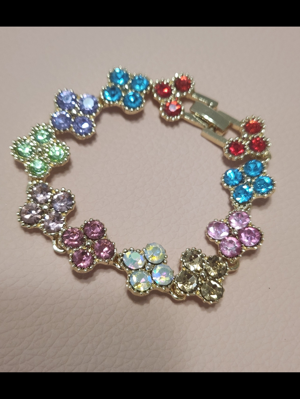 Colorful Crystal Flower Bracelet - Multicolor